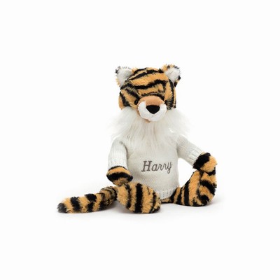 Jellycat Bashful Tiger with Cream Jumper UK | 90328FGDM